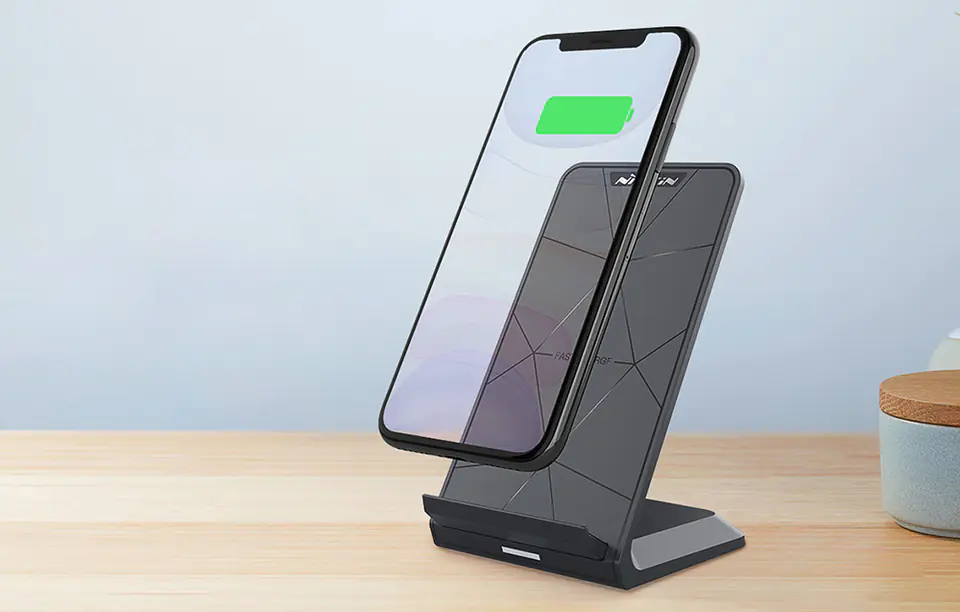 Qi Wireless Inductive Charger with Nillkin Fast Wireless Charging Stand Pro (Black)