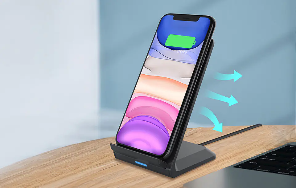 Qi Wireless Inductive Charger with Nillkin Fast Wireless Charging Stand Pro (Black)