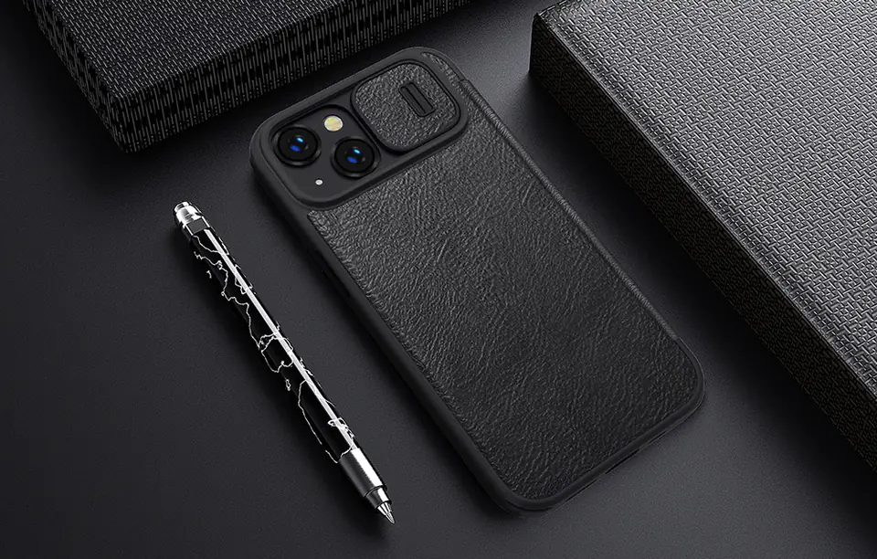 Etui skórzane Nillkin Qin Pro Leather Case do iPhone 13/14 (czarne)