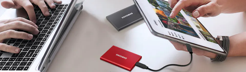 Dysk zewnętrzny SSD Samsung T7 1TB USB 3.2 (czerwony)