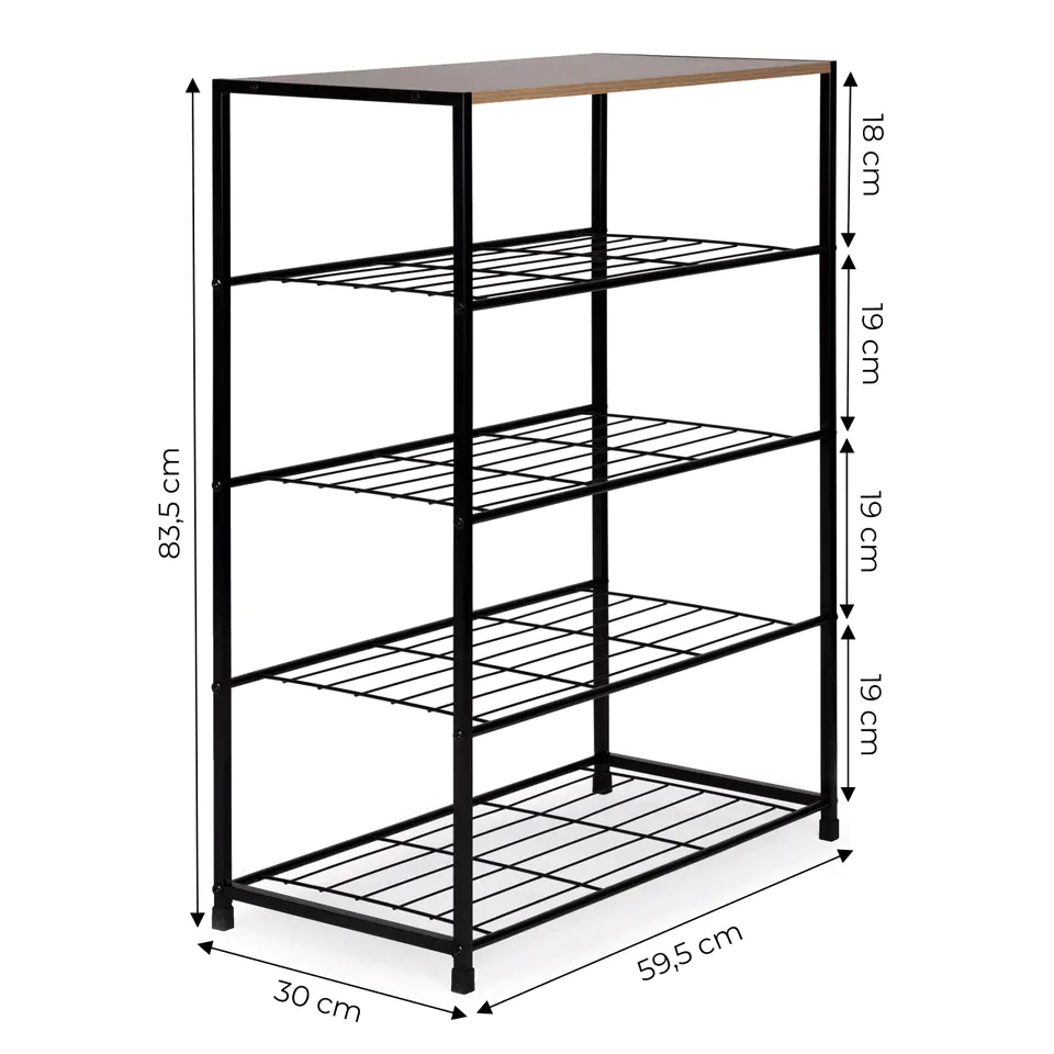 Shoe cabinet rack bookcase wooden shelf LOFT