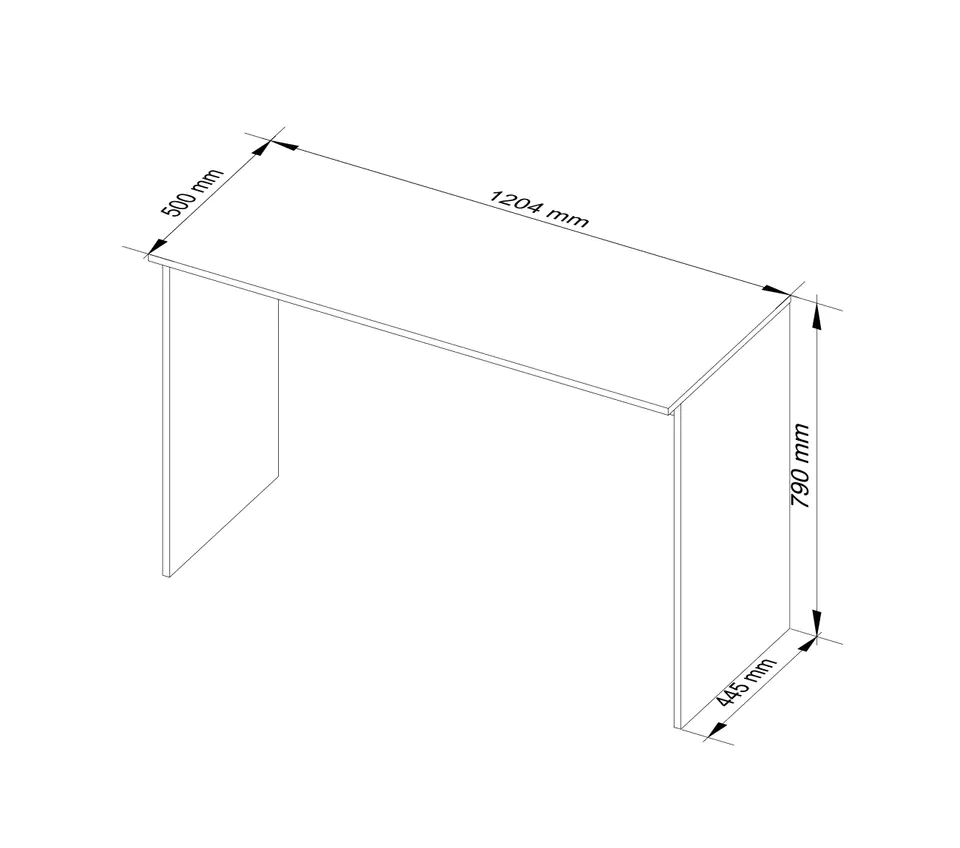 DESK B-17 STRAIGHT 120 cm WHITE FREESTANDING