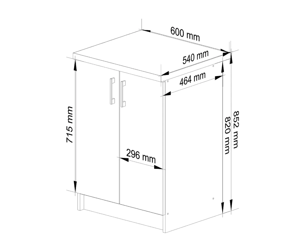 Szafka LIMA S60 + BLAT BIAŁY/DĄB SONOMA