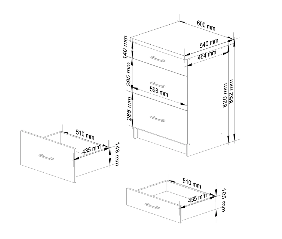 KITCHEN CABINET S60 SZ3 WITH LIMA WORKTOP