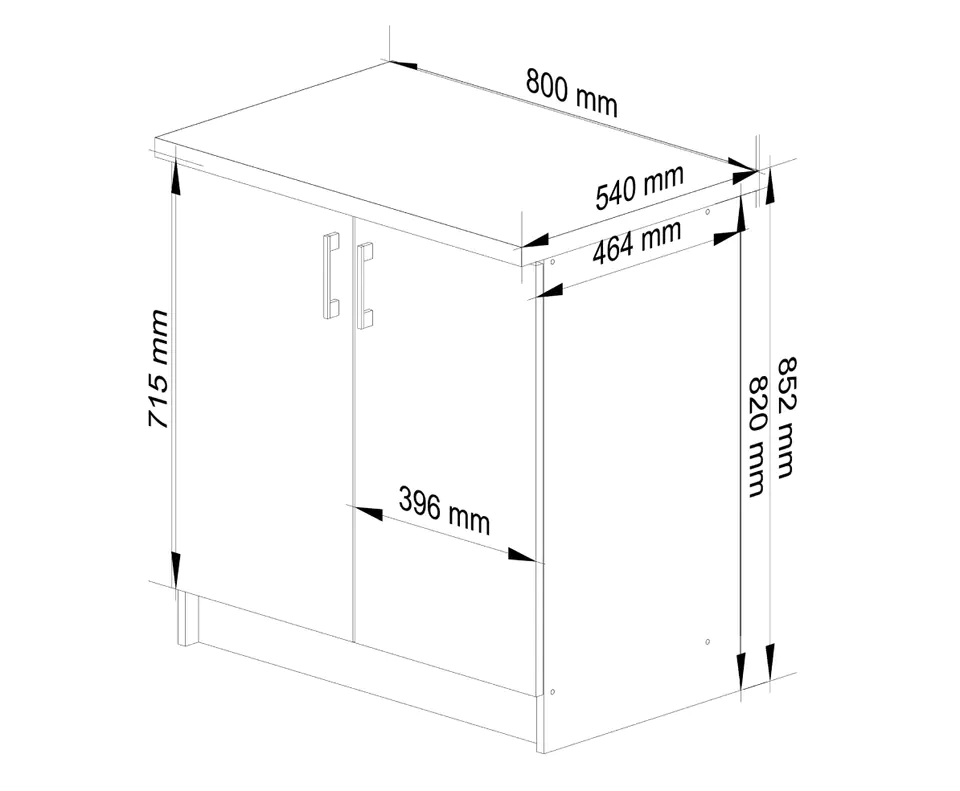 KITCHEN CABINET S80 D2 WITH LIMA WORKTOP