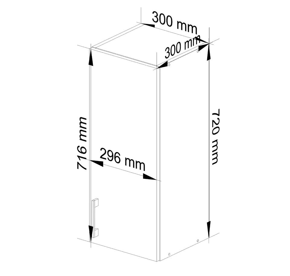 KITCHEN CABINET HANGING IN 30cm D1 H720 LIMA