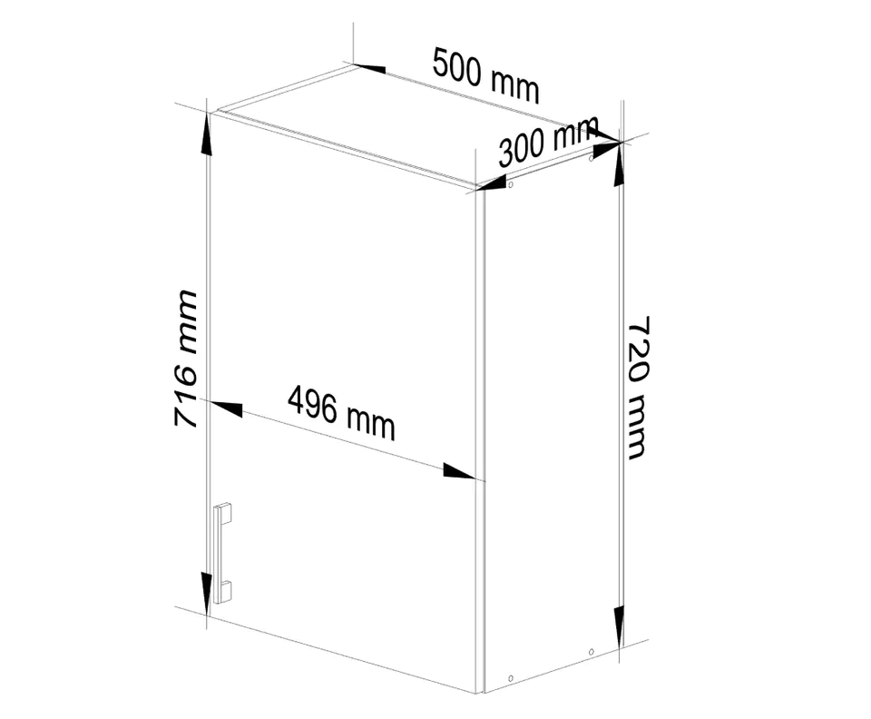 Szafka LIMA W50 /720/ BIAŁY/DĄB SONOMA