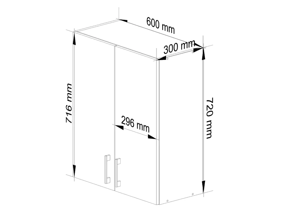 Szafka LIMA W60 /720/ BIAŁY/DĄB SONOMA