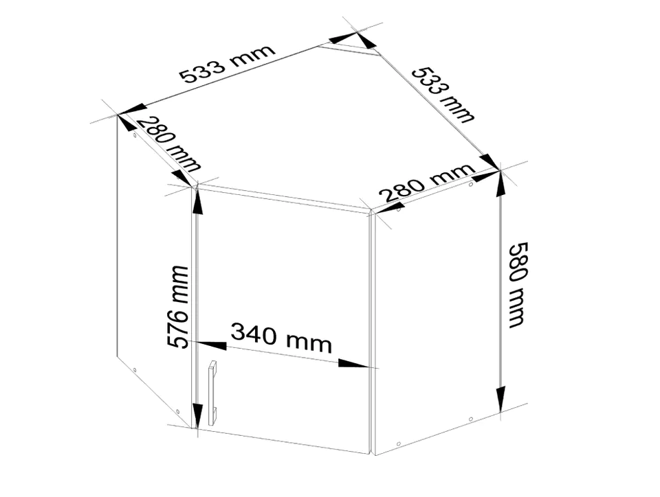 CORNER HANGING KITCHEN CABINET W60/60N LIMA