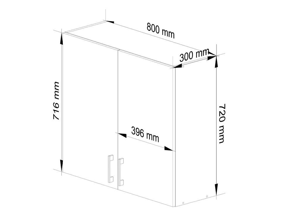 KITCHEN CABINET HANGING IN 80cm D2 H720 LIMA