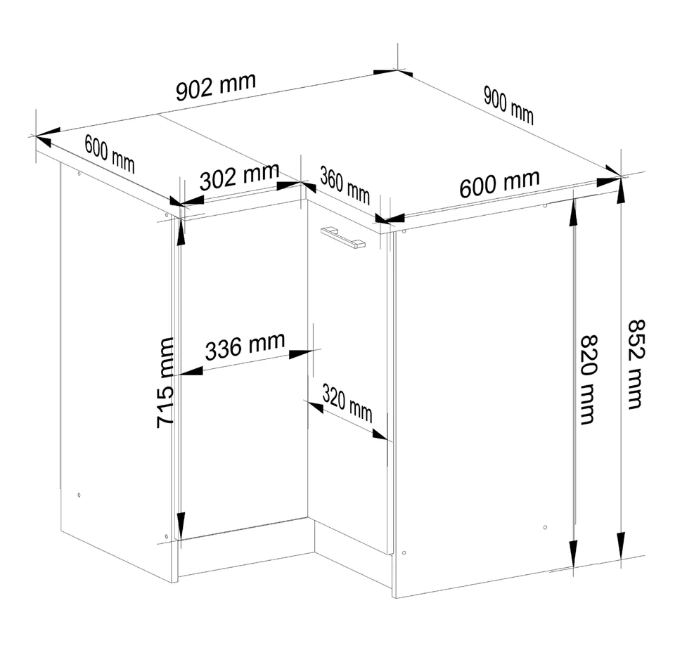 SZAFKA KUCHENNA OLIWIA S 90/90cm  BIAŁA