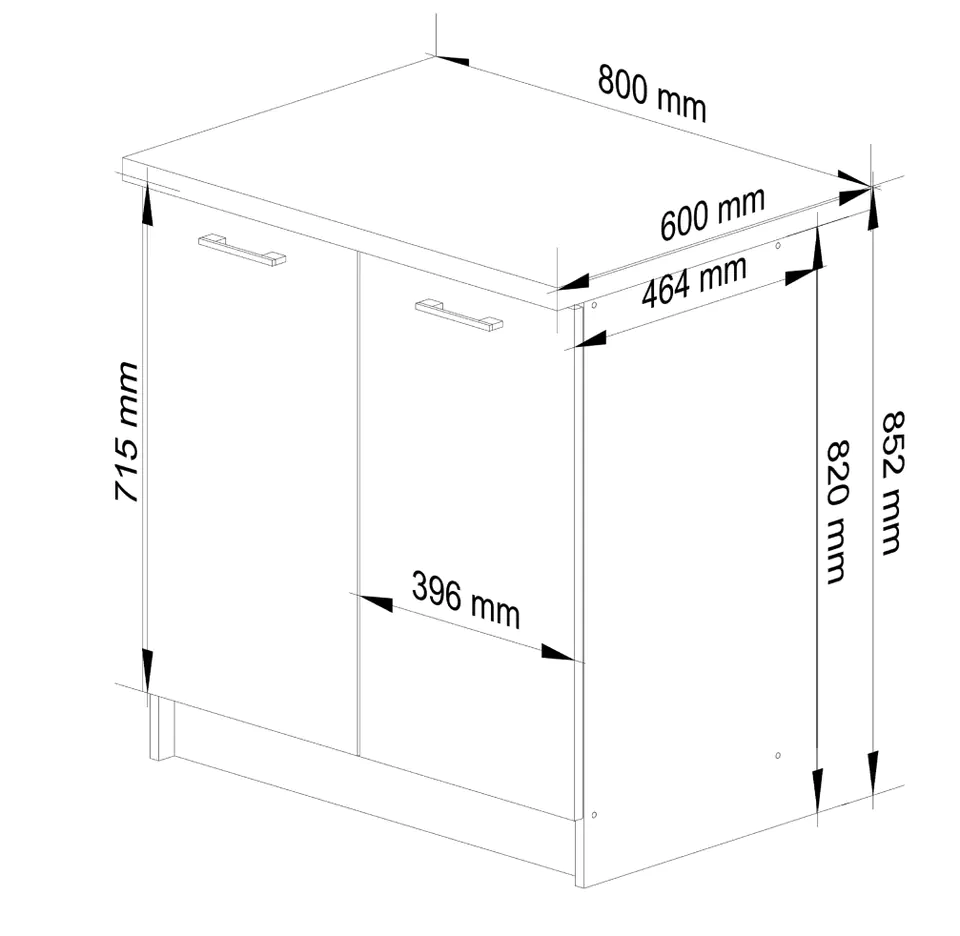 KITCHEN CABINET OLIWIA S 80cm 2D WHITE