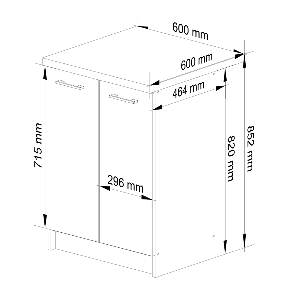 KITCHEN CABINET OLIWIA S 60cm 2D WHITE