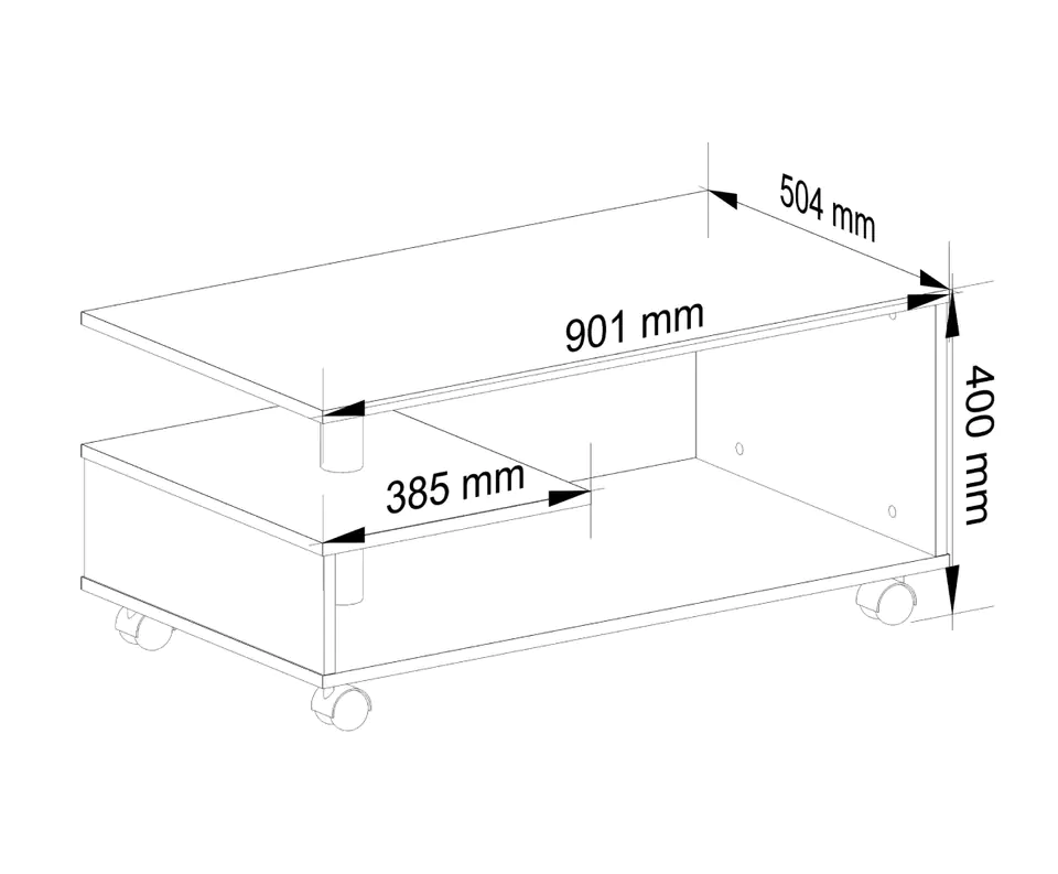 COFFEE TABLE ON WHEELS VINI SONOMA