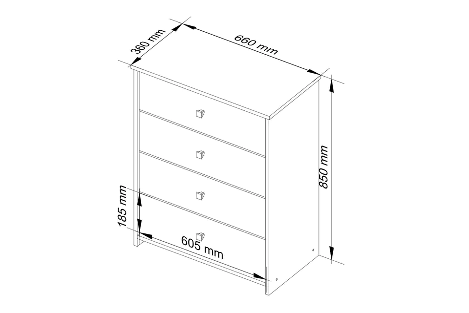 Shoe cabinet RUBIN 4 hinged door 66 cm - alder