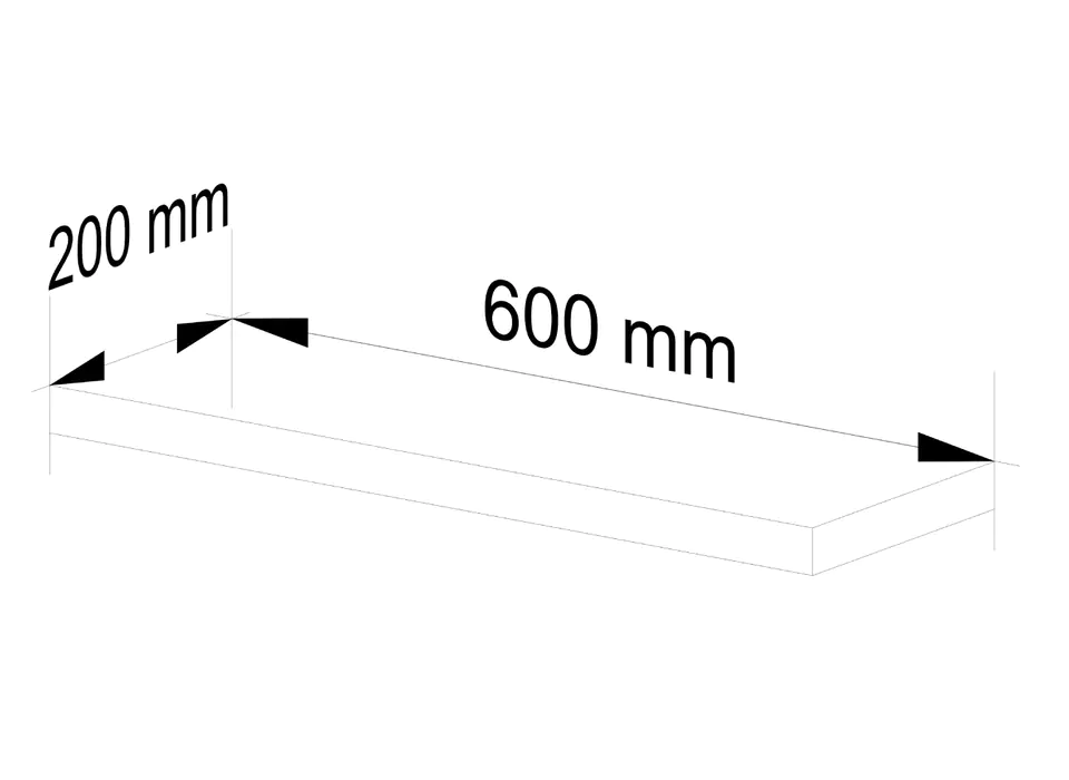 SHELF PS-3 60cm WHITE