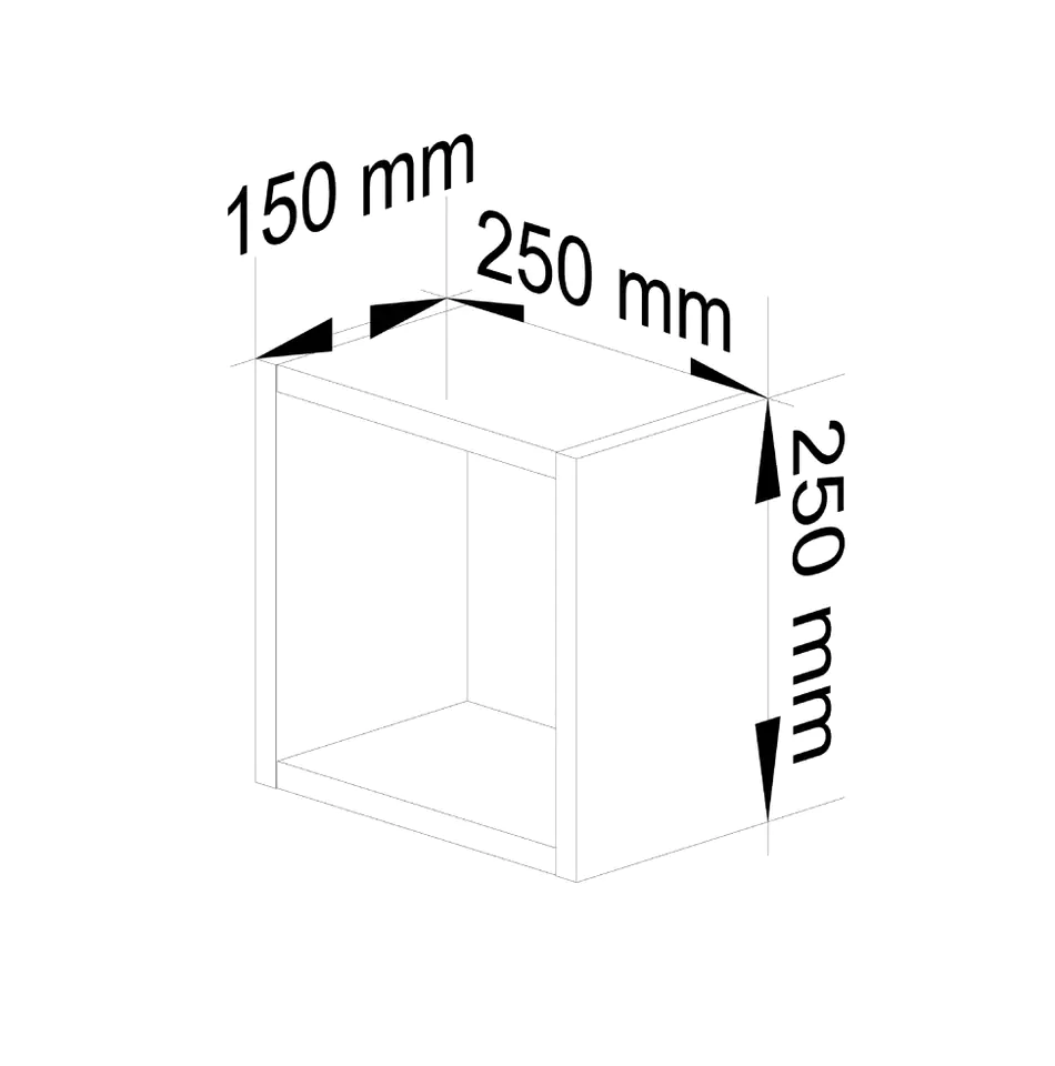 PÓŁKA ŚCIENNA K 25x25cm KOMPLET 3szt WENGE