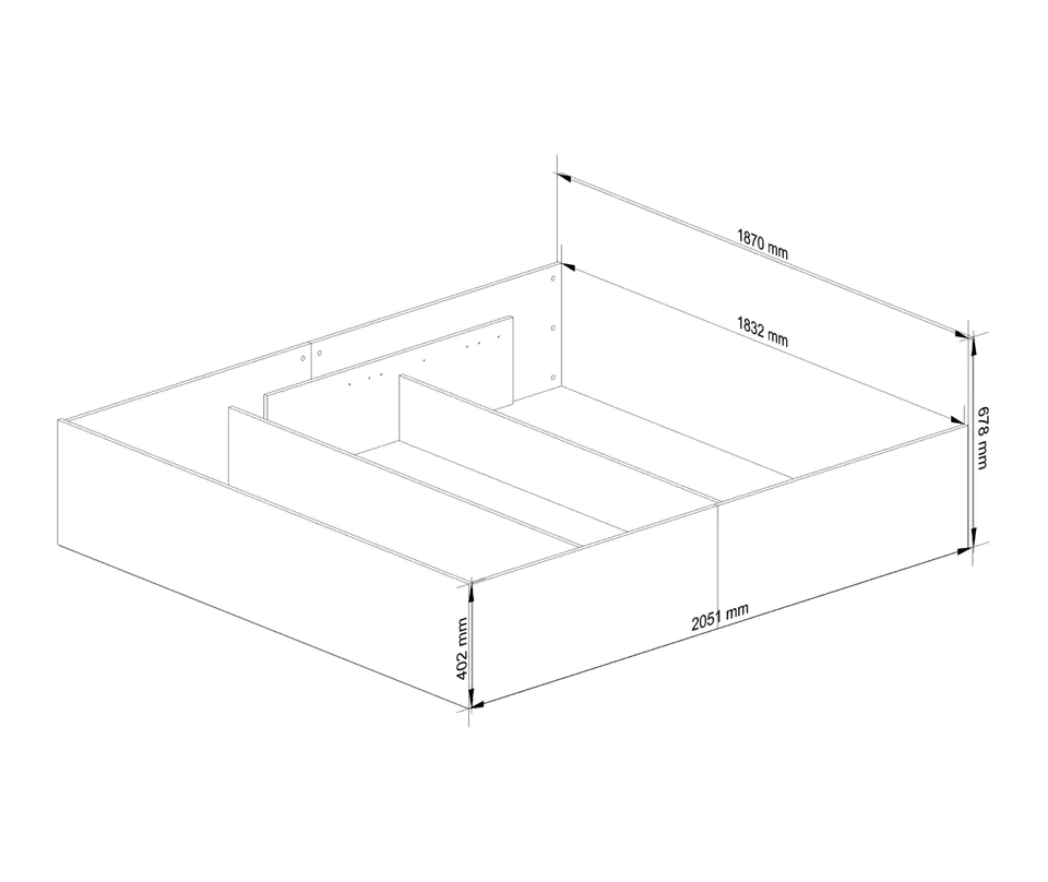 Bed 180x200 CLP with frame and mattress white