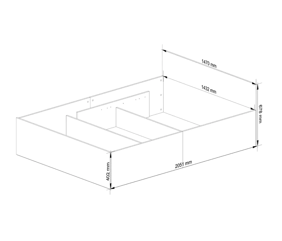 Bed 140x200 CLP with lift frame White