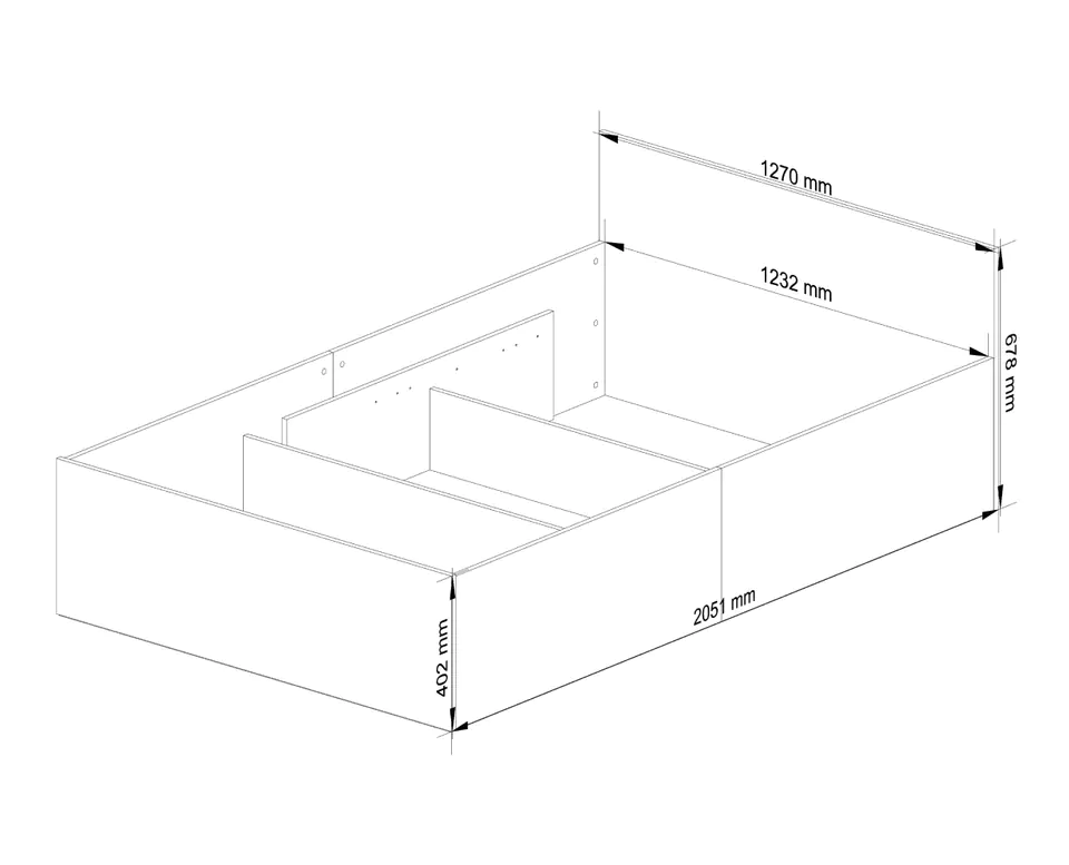 ŁÓŻKO PODNOSZONE CLP 120x200 OSKRZYNIA + STELAŻ BIAŁE