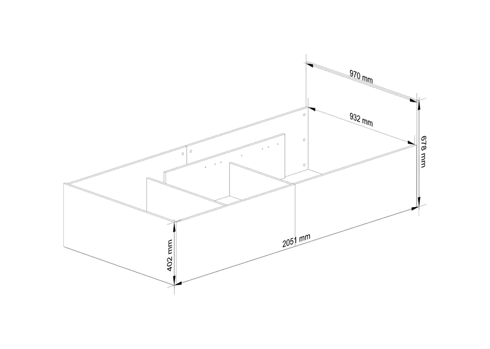 Bed 90x200 CLP with lift frame White