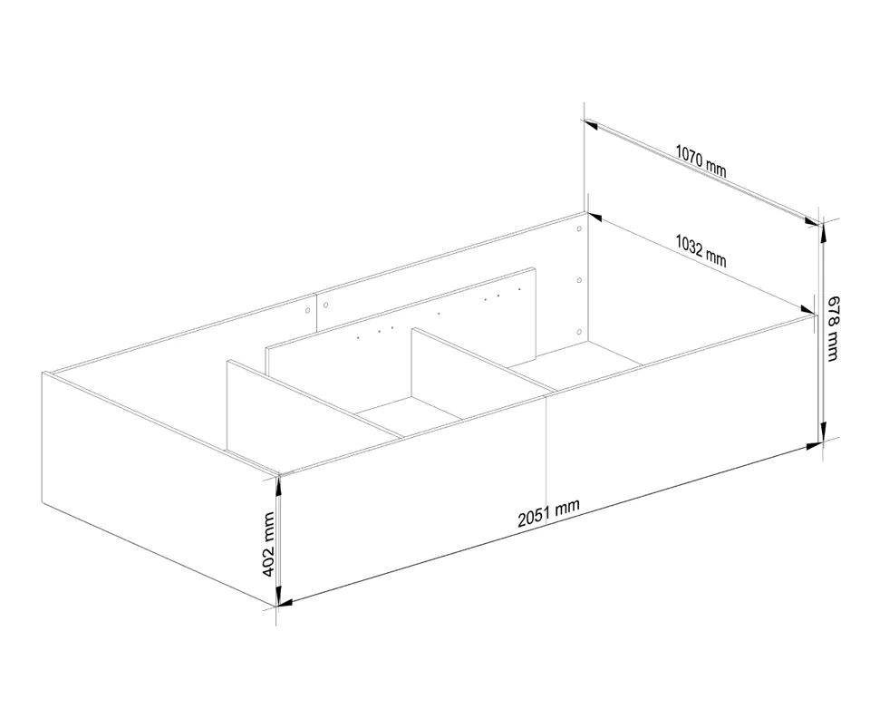 Bed 100x200 CLP with frame and mattress oak sonoma