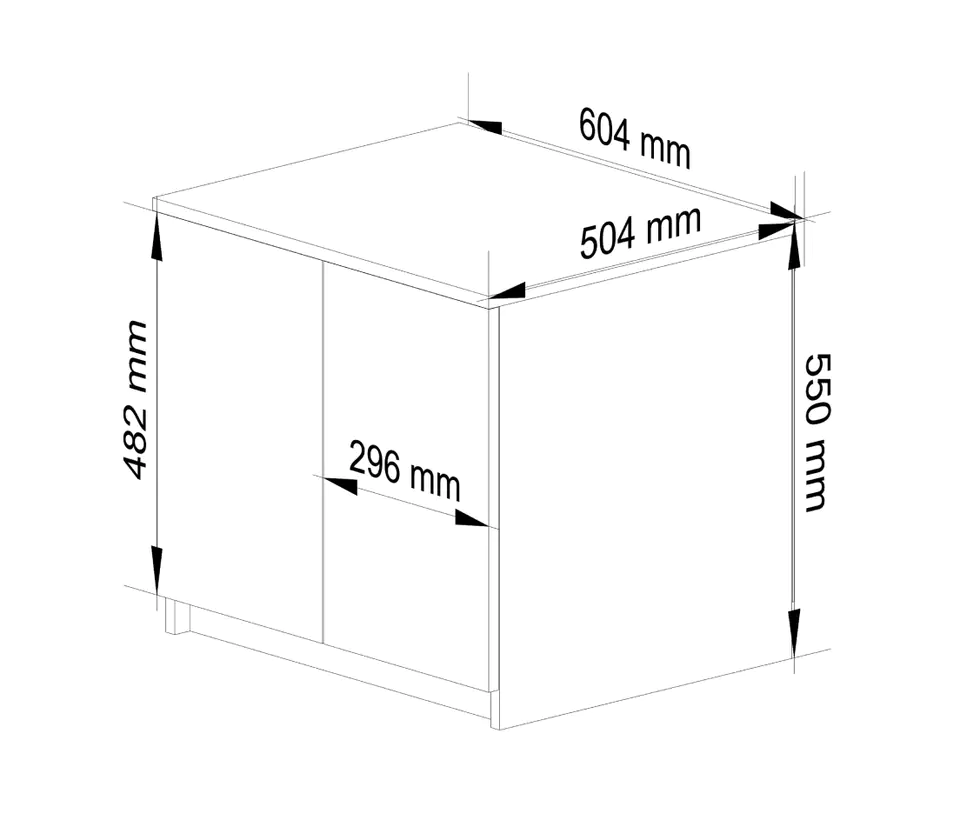 Wardrobe extension 60 cm - white - 2 doors