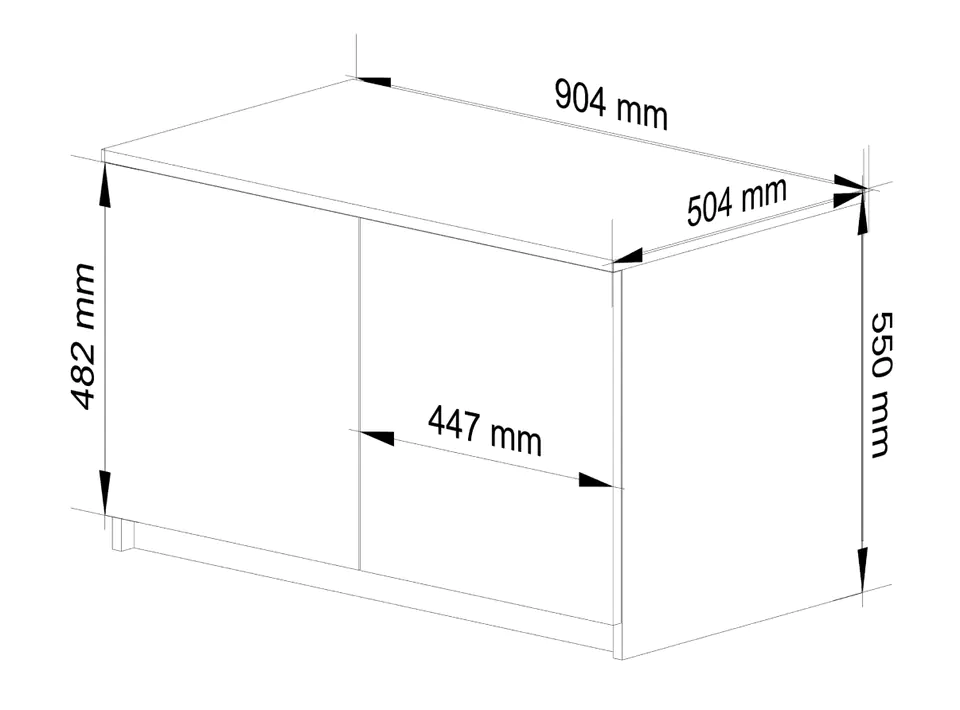 Nadstawka na szafę S 90 cm - biała-grafit szary - 2 drzwi