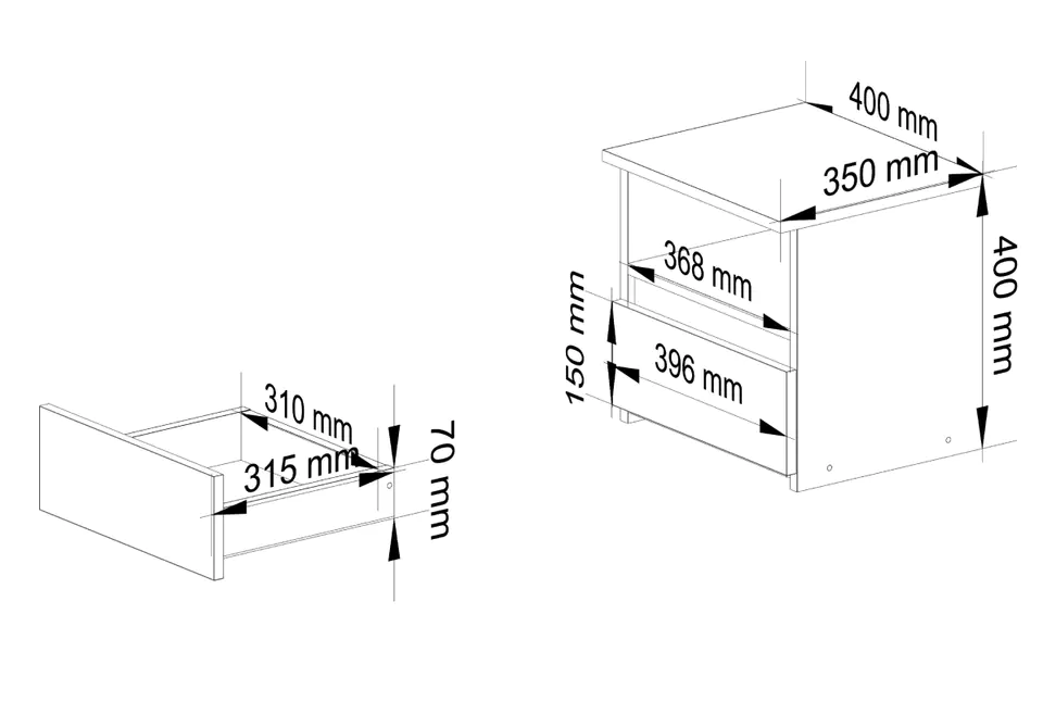 KOMODA CL1 PK DĄB SONOMA / BIAŁA