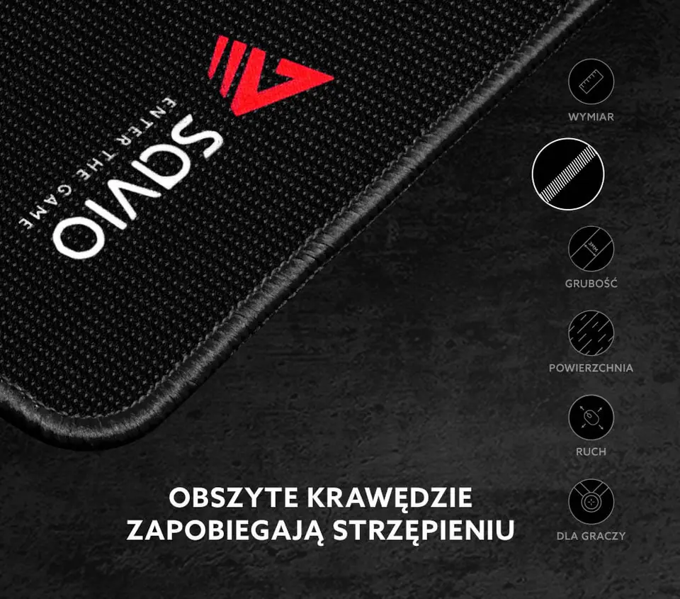 Podkładka pod mysz gaming SAVIO Precision Control S 250x250x2mm, obszyta