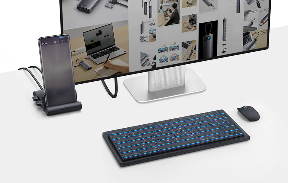 Docking station, USB-C HUB Baseus Mate Docking Pro for smartphones, PD, 100W (Black)