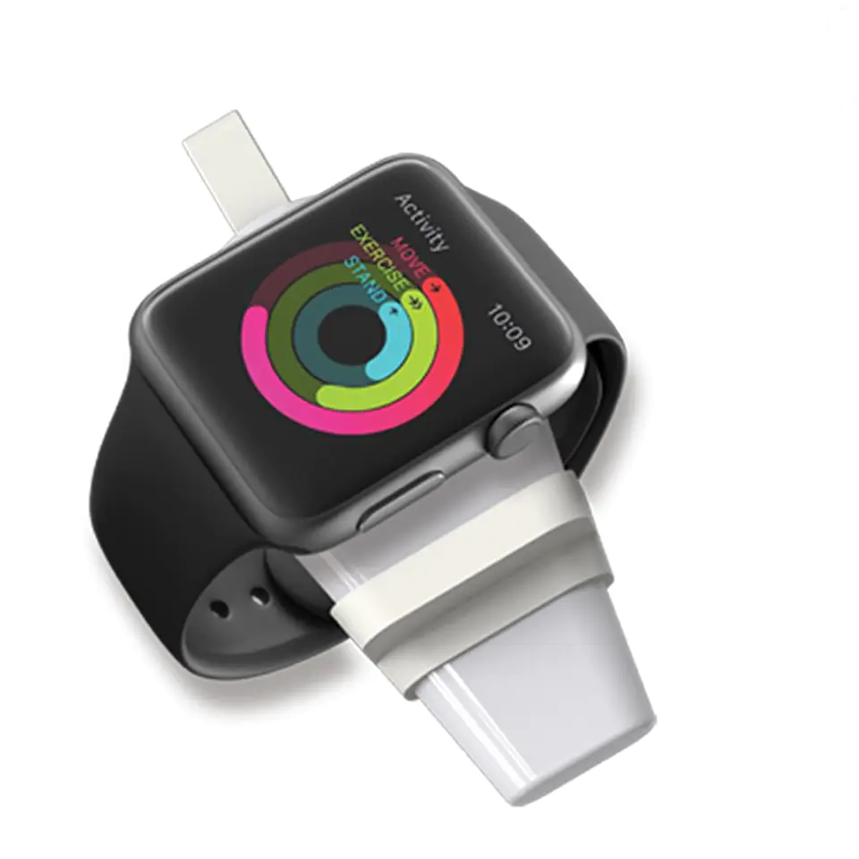 4smarts Ładowarka indukcyjna VoltBeamMini dla Apple Watch 1-8/SE z kablem 1m USB-A 2.5W biały/white 462332