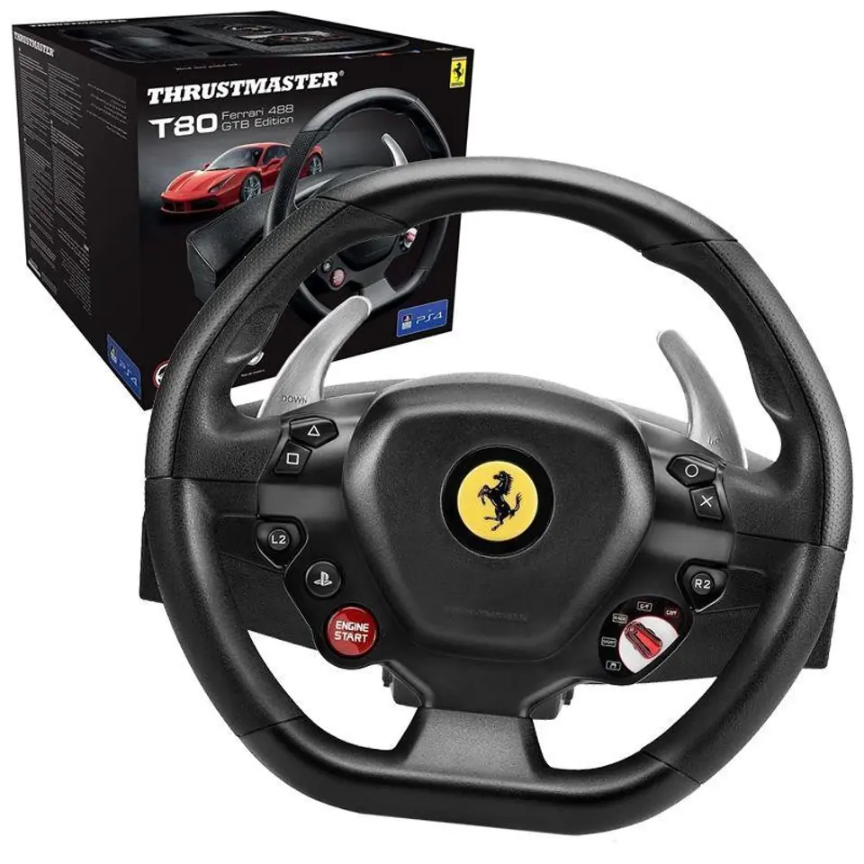 PS4 Thrustmaster T80 Ferrari 488 GTB Edition Racing Wheel for