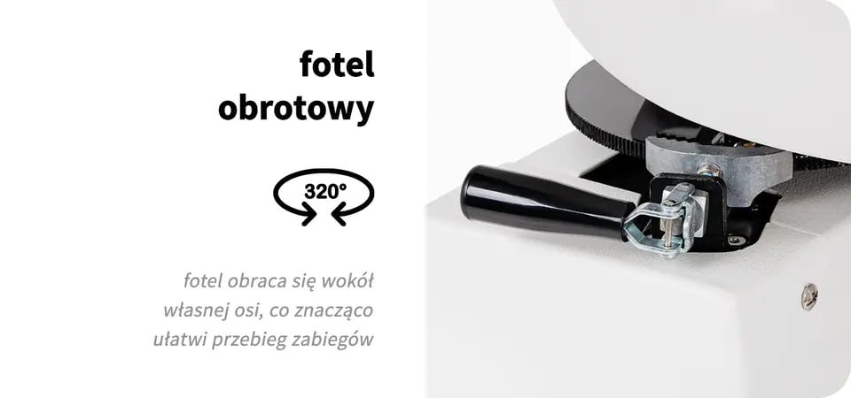 Fotel kosmetyczny elektryczny obrotowy Azzurro 873 biały