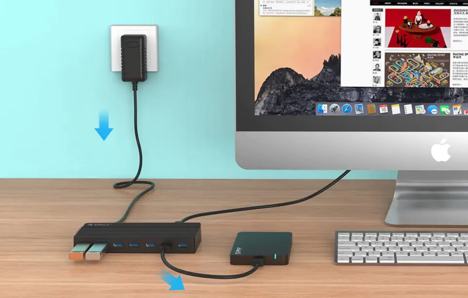 " Adapter Hub Orico 7xUSB 3.0 (czarny)"