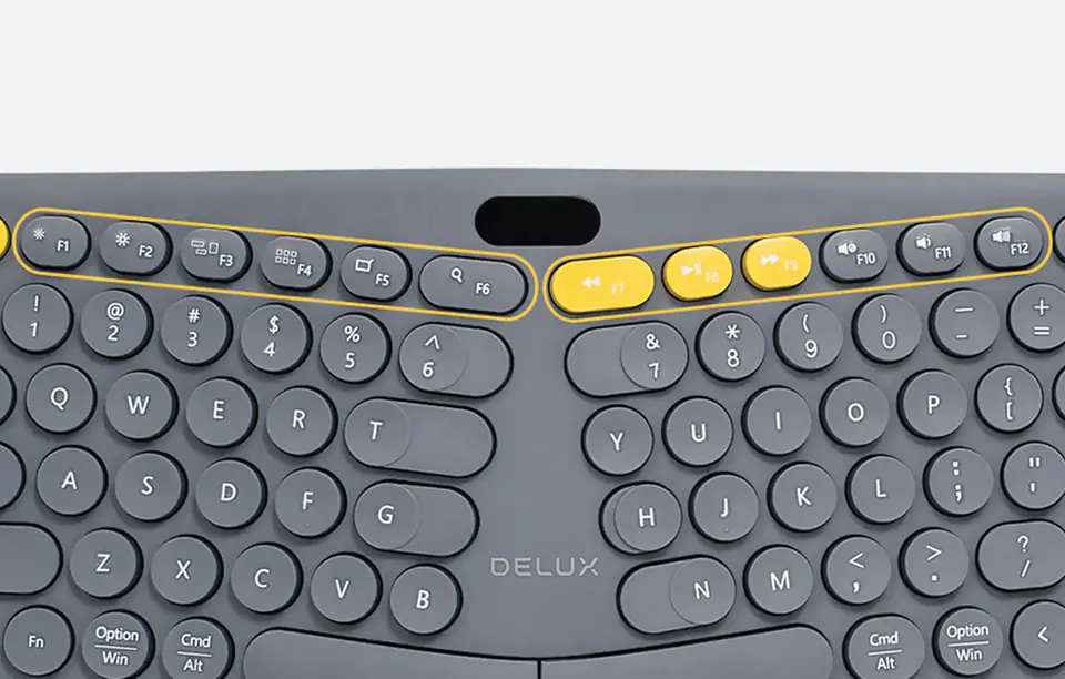 Delux GM903CV Wireless Ergonomic Keyboard BT+2.4G (Grey)