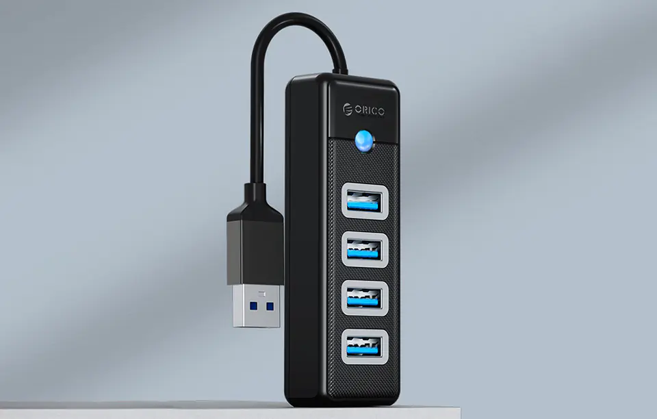 Adapter Hub USB do 4x USB 3.0 Orico, 5 Gbps, 0.15m (czarny)