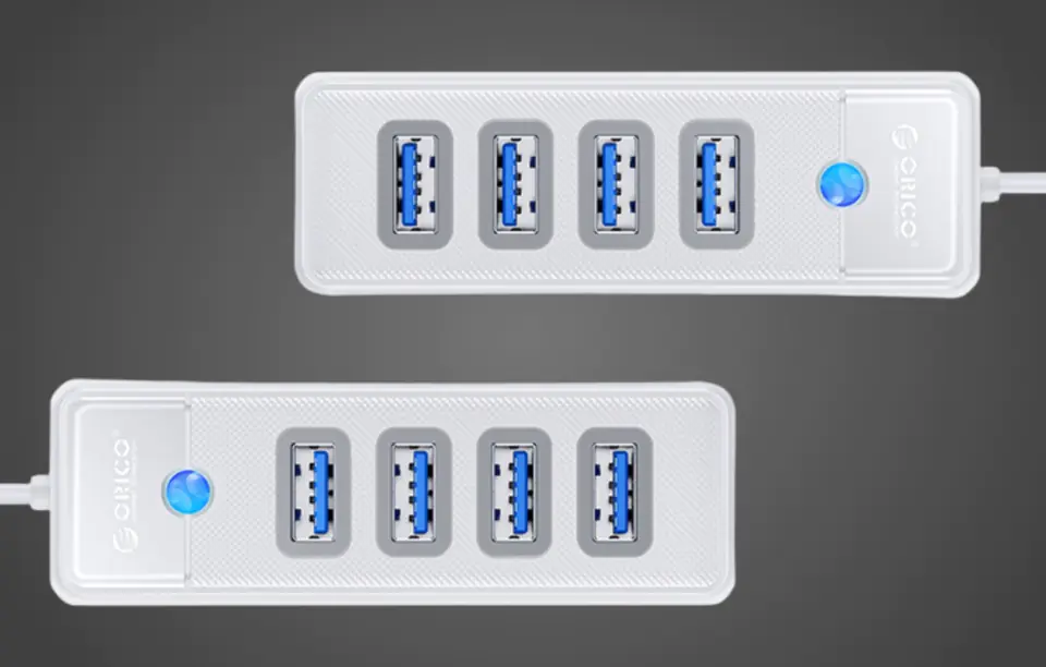 Adapter Hub USB do 4x USB 3.0 Orico, 5 Gbps, 0.15m (biały)