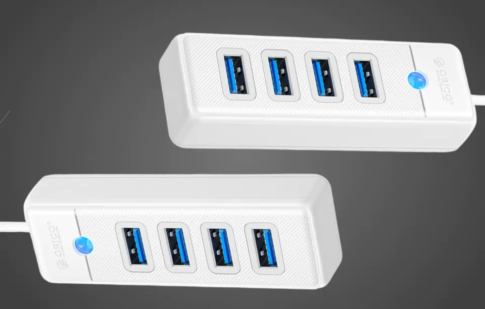 Adapter USB-C to 4x USB 3.0 Orico, 5 Gbps, 0.15m (white)