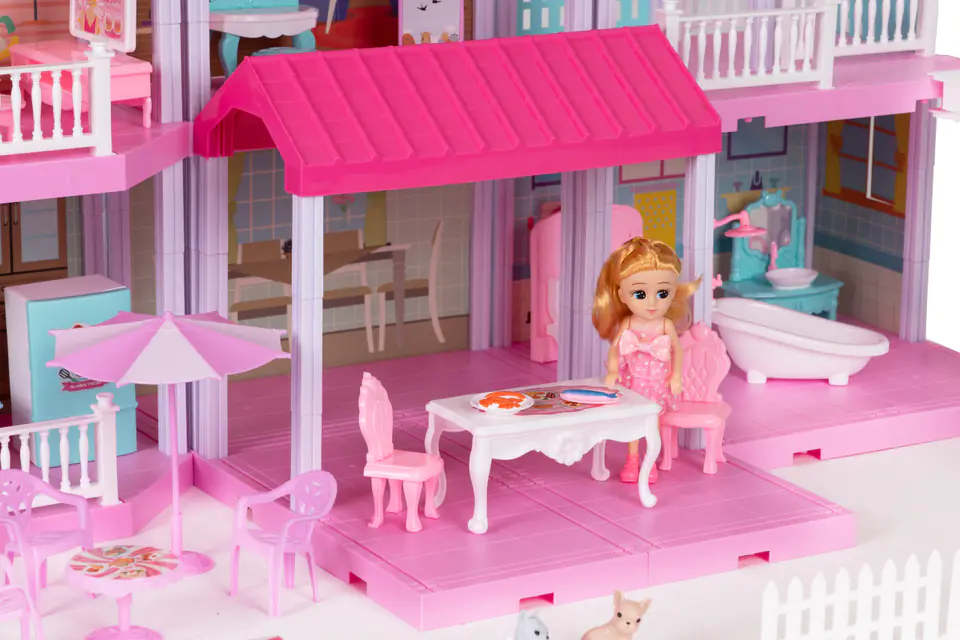 Large dollhouse folding Villa + furniture doll garden