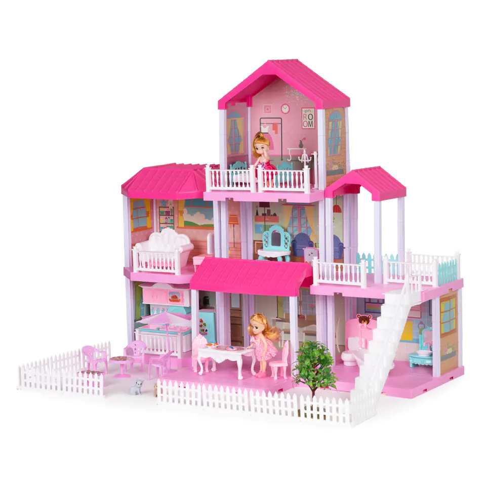 Large dollhouse folding Villa + furniture doll garden