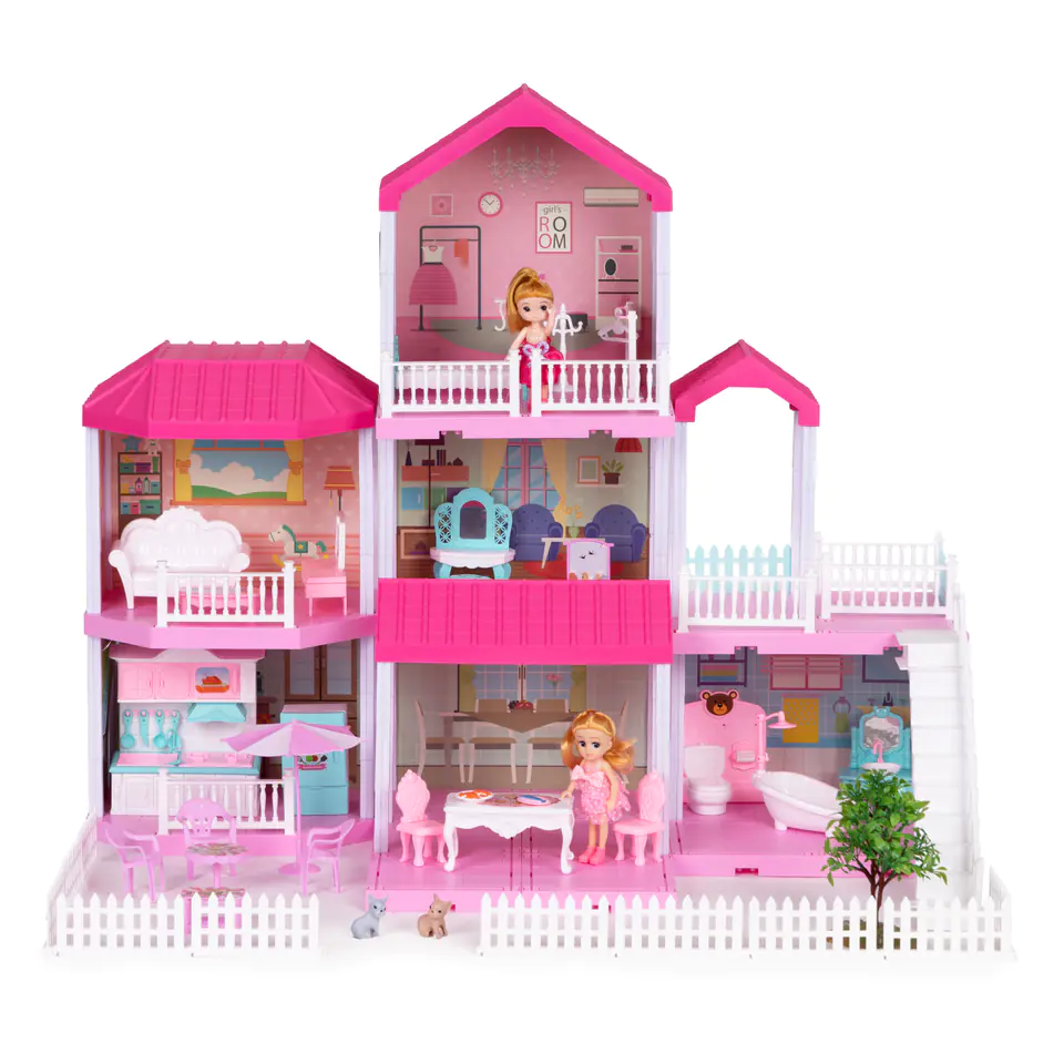 Large dollhouse folding Villa + furniture doll garden