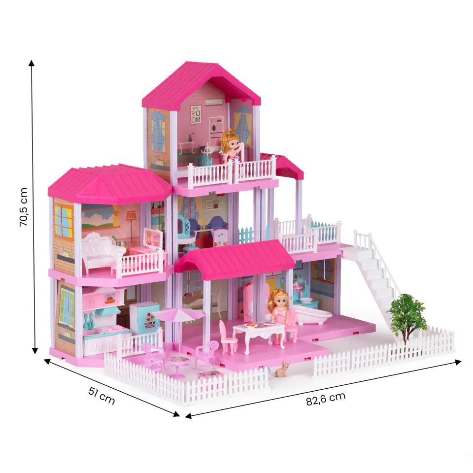Large dollhouse folding Villa + furniture doll garden