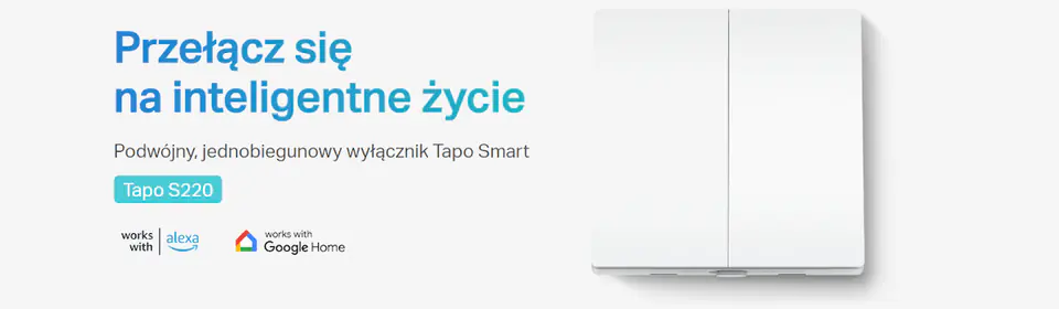 Smart Wifi Light Switch TP-Link Tapo S220, Single Pole, Double (White)