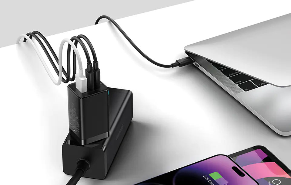 Ładowarka sieciowa Baseus GaN5 Pro 2xUSB-C + USB, 65W (czarna)