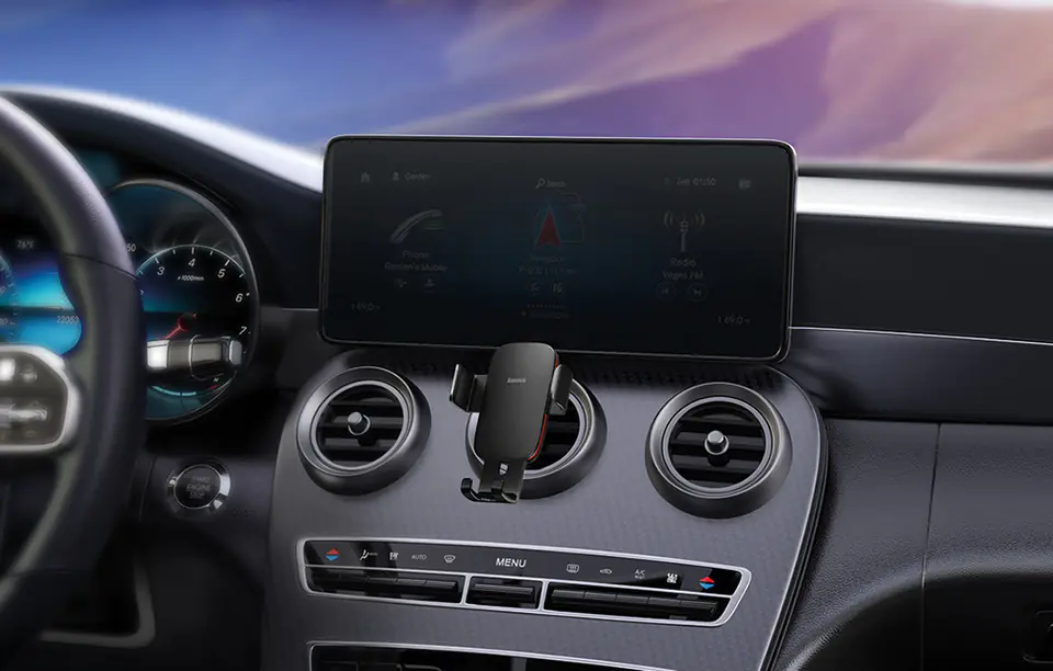 Baseus Metal Age II Gravity Autohalterung für runden Kühlergrill (Schwarz)