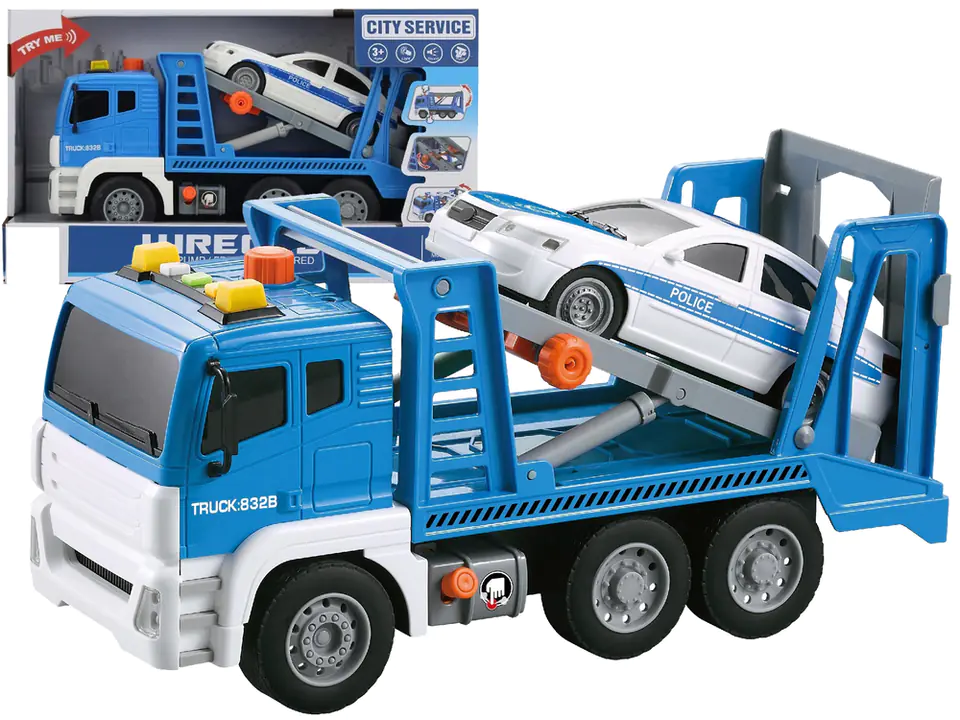 Blue toy best sale tow truck