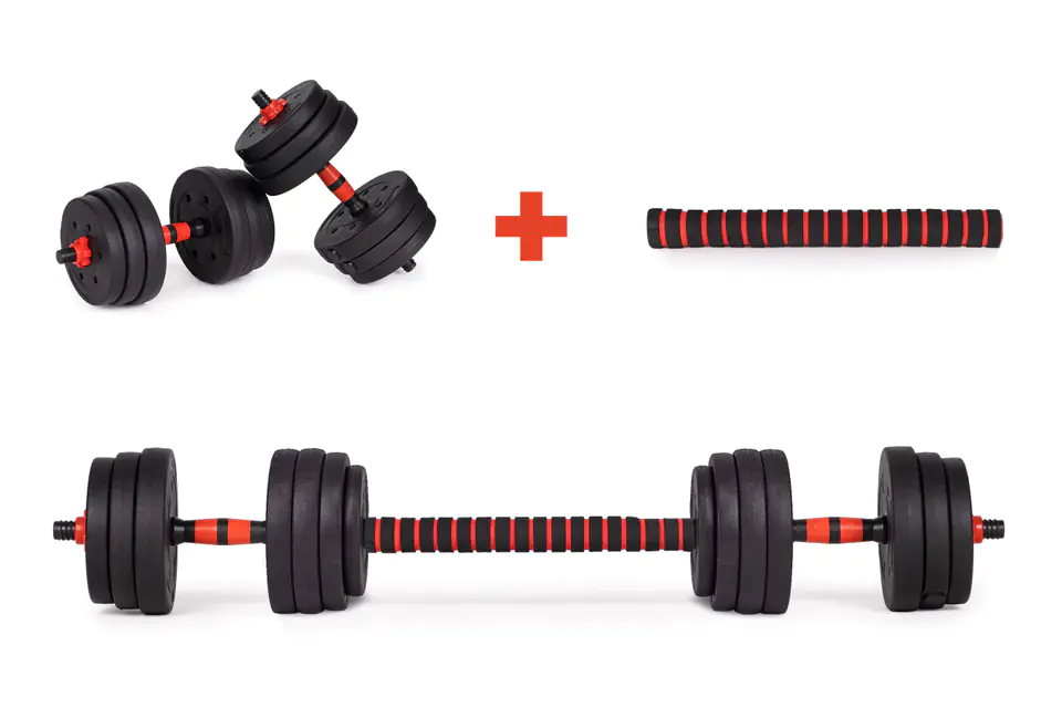 Adjustable dumbbells 2x 20kg barbell set 40kg neck