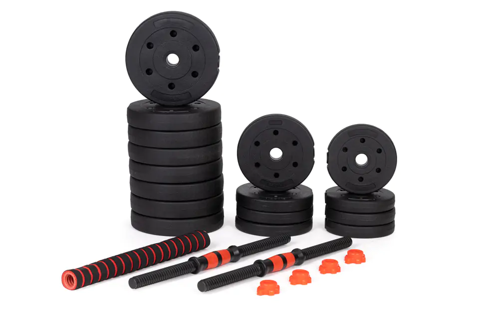 Opti 35kg vinyl barbell dumbbell set hot sale