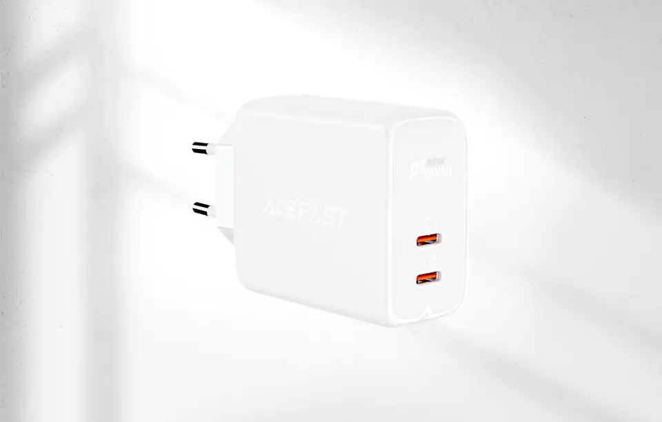 Wall charger Acefast A9, PD 40W, 2x USB-C (white)